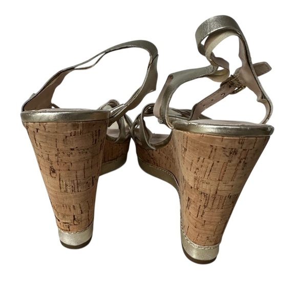 Franco Sarto Metallic Gold Suzy Cork Wedge Sandals, 7.5 - Picture 6 of 10